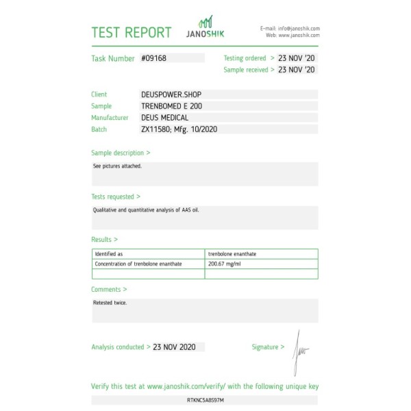 TRENBOMED E 200 (TRENBOLONE ENANTHATE) INJECTABLE STEROID IN AMPOULES Deus Medical